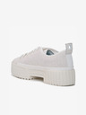 Diesel Diesel Merley Creme Damen Leder Plateau Turnschuhe