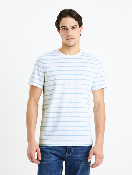 Celio Weißes Herren-Basic-T-Shirt Celio Gebaser