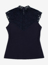 Orsay Dunkelblaues Damen-T-Shirt mit Spitzendetail ORSAY