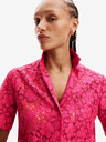 Desigual Dunkelrosa Desigual Siena Damen-Spitzenhemd