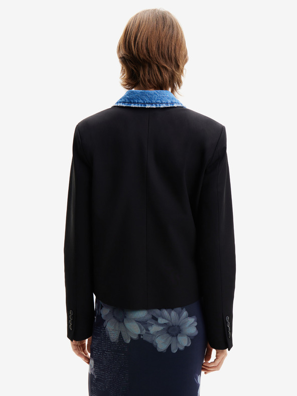 Desigual Schwarze und blaue Desigual Wheeler Jeansjacke für Damen