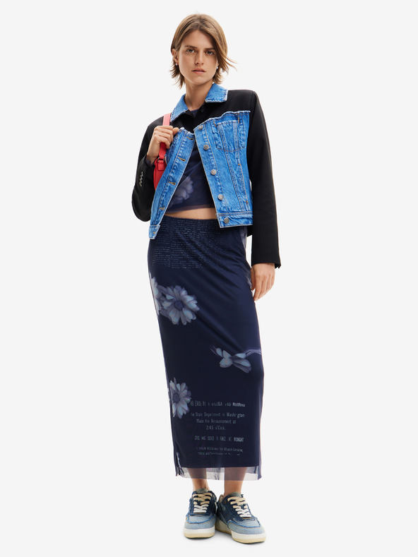 Desigual Schwarze und blaue Desigual Wheeler Jeansjacke für Damen