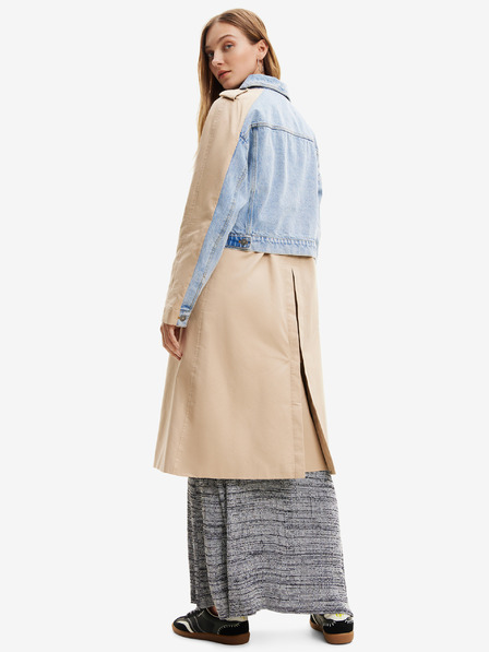 Desigual Blauer und beiger Damen Desigual Shorlock Trenchcoat