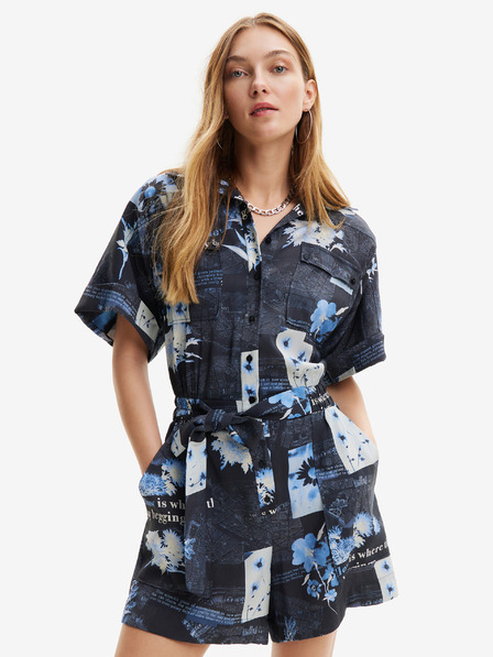 Desigual Dunkelblauer gemusterter Damen Jumpsuit Desigual Napoles