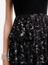 Desigual Schwarzes geblümtes Damenkleid Desigual San Francisco