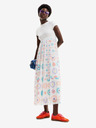Desigual Weißes gemustertes Maxikleid für Damen Desigual Galiana