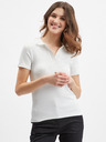 Orsay Weißes Damen-Strick-Poloshirt ORSAY
