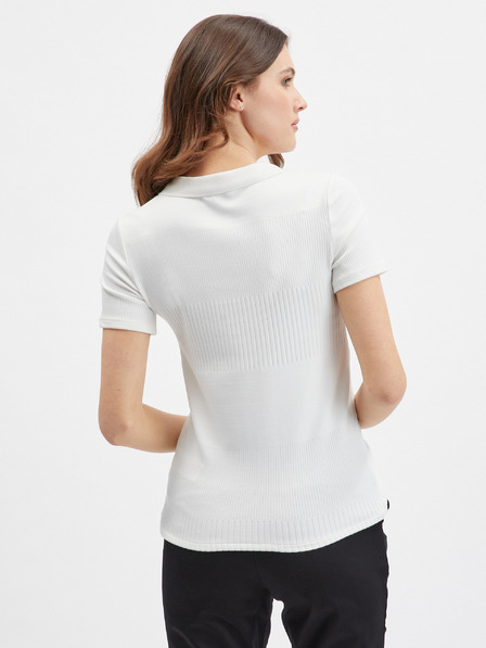 Orsay Weißes Damen-Strick-Poloshirt ORSAY