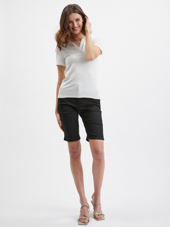 Orsay Weißes Damen-Strick-Poloshirt ORSAY