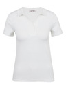 Orsay Weißes Damen-Strick-Poloshirt ORSAY