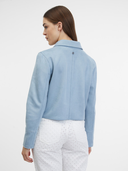 Orsay Blaue Damenjacke aus Veloursleder ORSAY