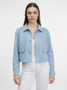 Orsay Blaue Damenjacke aus Veloursleder ORSAY