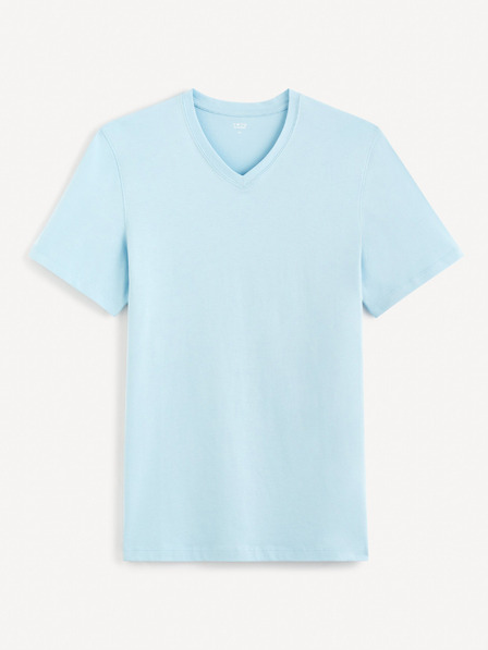 Celio Hellblaues Herren Basic-T-Shirt Celio Debasev