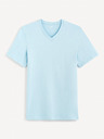 Celio Hellblaues Herren Basic-T-Shirt Celio Debasev