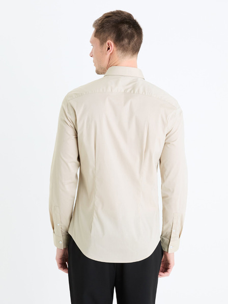 Celio Beigefarbenes Herrenhemd Celio Masantal1