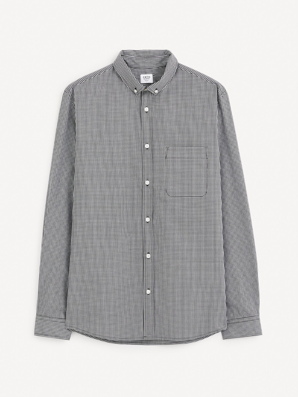 Celio Schwarzes gemustertes Herrenhemd Celio Gaopur