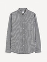 Celio Schwarzes gemustertes Herrenhemd Celio Gaopur