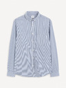Celio Blaues gestreiftes Herrenhemd Celio Gaopur