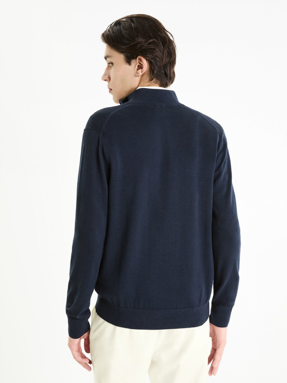 Celio Dunkelblauer Herren-Basic-Pullover Celio Gecotont