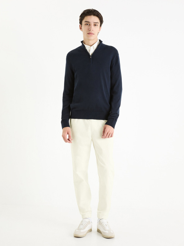 Celio Dunkelblauer Herren-Basic-Pullover Celio Gecotont