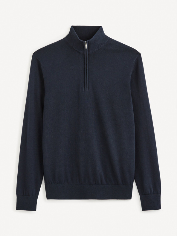 Celio Dunkelblauer Herren-Basic-Pullover Celio Gecotont