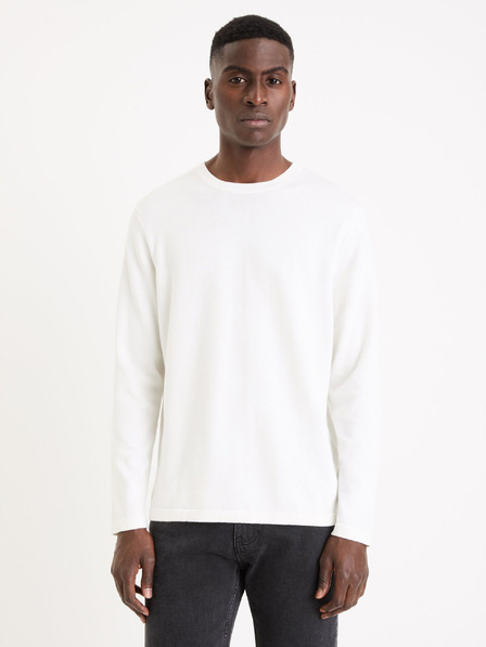 Celio Weißer Herren-Basic-Pullover Celio Gewells