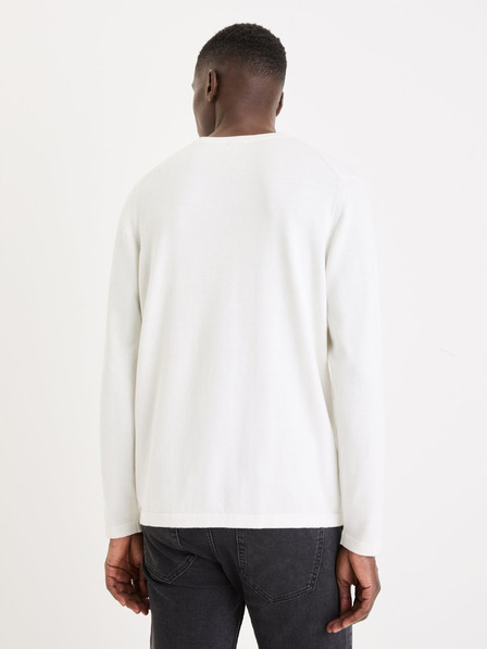 Celio Weißer Herren-Basic-Pullover Celio Gewells