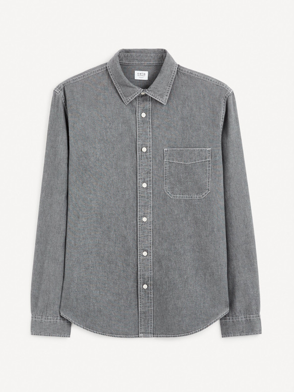 Celio Graues Herren Jeanshemd Celio Gagusti1