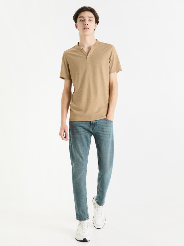 Celio Beigefarbenes Herren-T-Shirt Celio Cegeti