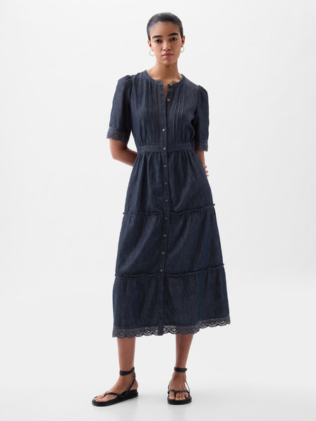 GAP Midikleid aus Denim mit Spitze GAP