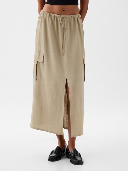 GAP Midirock aus Leinen Utility GAP