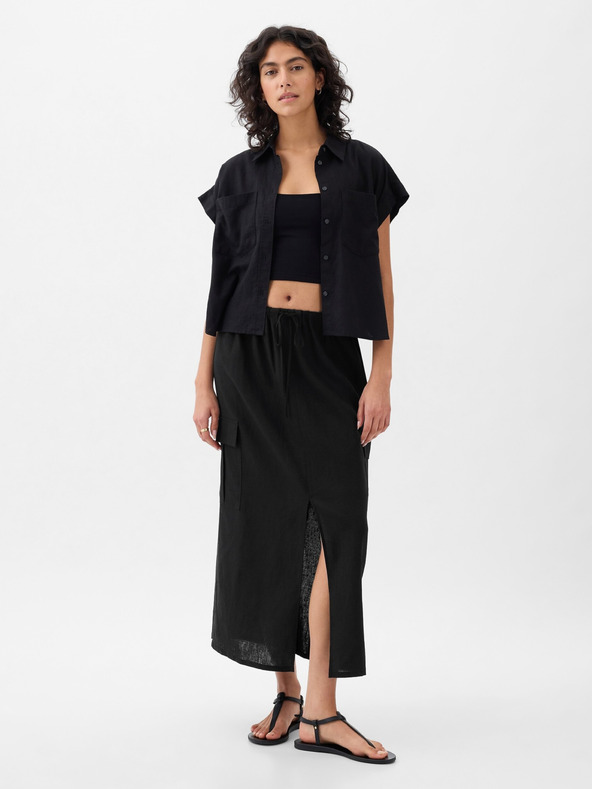 GAP Midirock aus Leinen Utility GAP