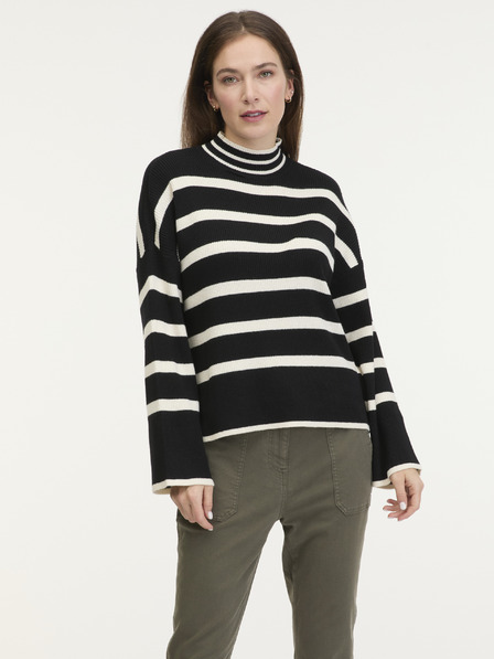 ONLY Schwarzer gestreifter Pullover NUR Ibi