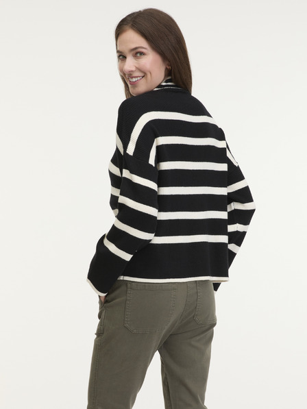 ONLY Schwarzer gestreifter Pullover NUR Ibi