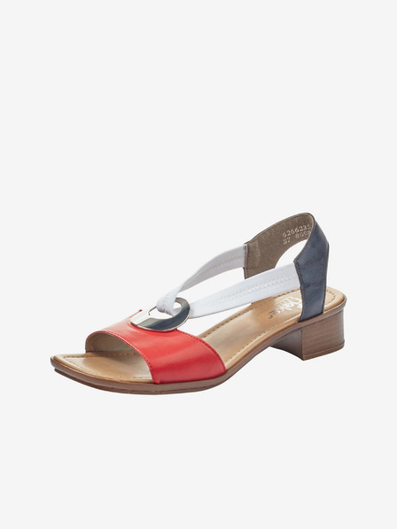 Rieker Rot-weiße Damen-Sandalen mit Absatz von Rieker