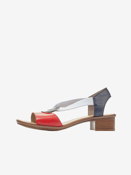 Rieker Rot-weiße Damen-Sandalen mit Absatz von Rieker