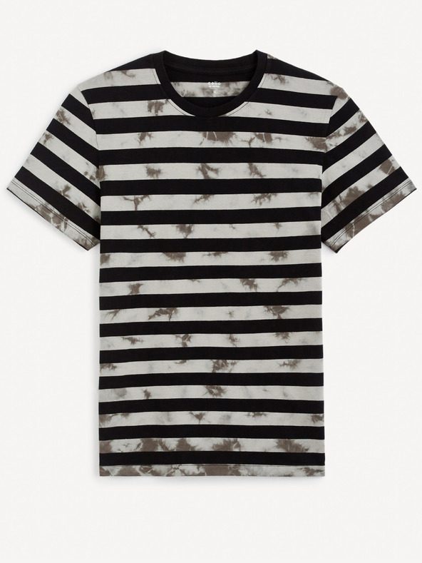 Celio Schwarz gestreiftes Herrenhemd Celio Geudi