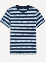 Celio Blau gestreiftes Herren-T-Shirt Celio Geudi