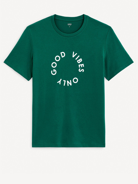 Celio Dunkelgrünes Herren-T-Shirt Celio Gecircu