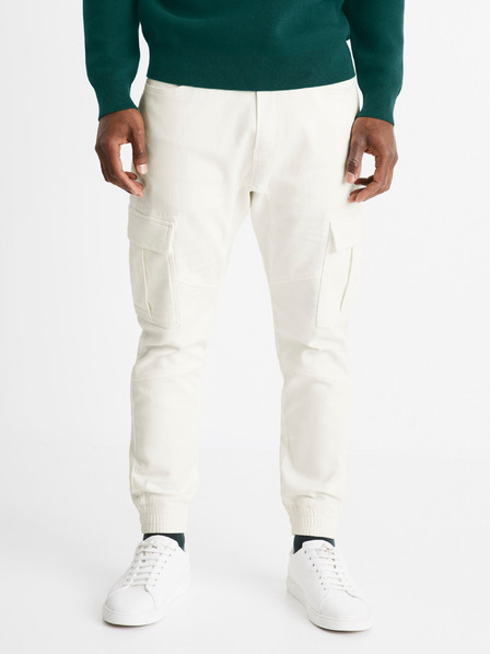 Celio Cremefarbene Herren Cargohose Celio Cokit4