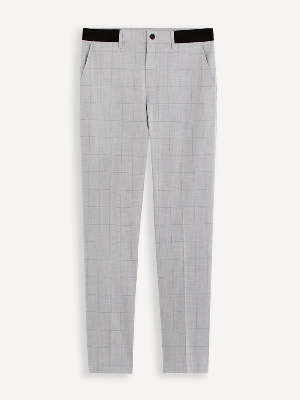 Celio Hellgrau karierte Herren Chino-Hose Celio Gocarreau