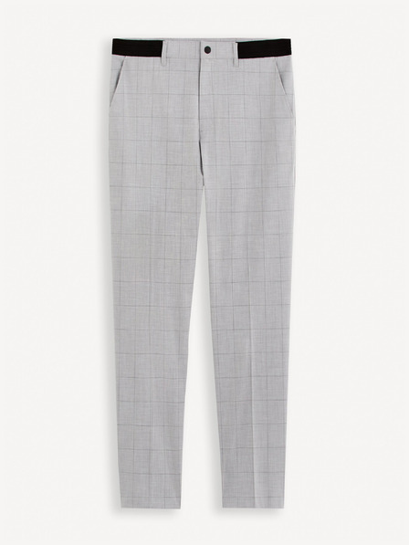 Celio Hellgrau karierte Herren Chino-Hose Celio Gocarreau