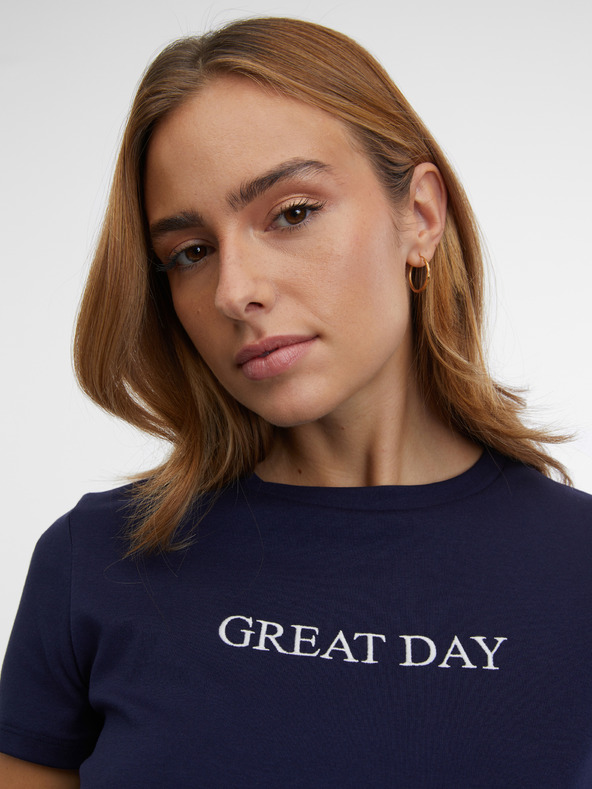 Orsay Dunkelblaues Damen-T-Shirt ORSAY