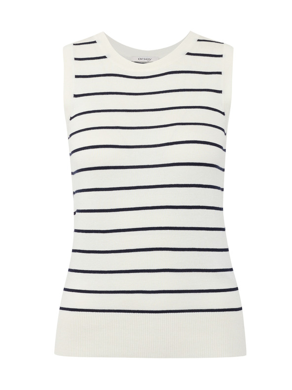 Orsay Blau-cremefarbenes gestreiftes Damen-Top von ORSAY