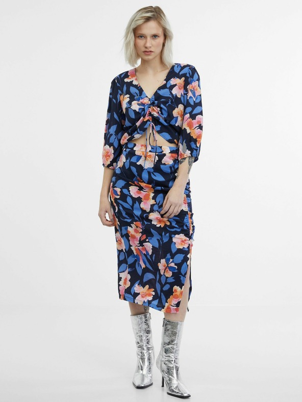 Orsay Rosa-blauer Damenrock mit Blumenmuster ORSAY