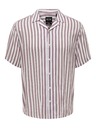ONLY & SONS Rosa-weiß gestreiftes Herren-Kurzarm-Shirt ONLY & SONS Wayne