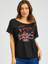 Sam 73 Schwarzes bedrucktes Damen-T-Shirt SAM73 Circinus
