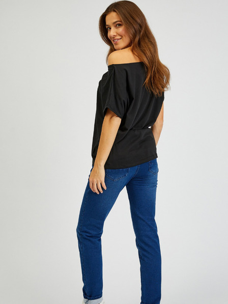Sam 73 Schwarzes bedrucktes Damen-T-Shirt SAM73 Circinus