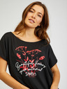 Sam 73 Schwarzes bedrucktes Damen-T-Shirt SAM73 Circinus