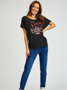 Sam 73 Schwarzes bedrucktes Damen-T-Shirt SAM73 Circinus